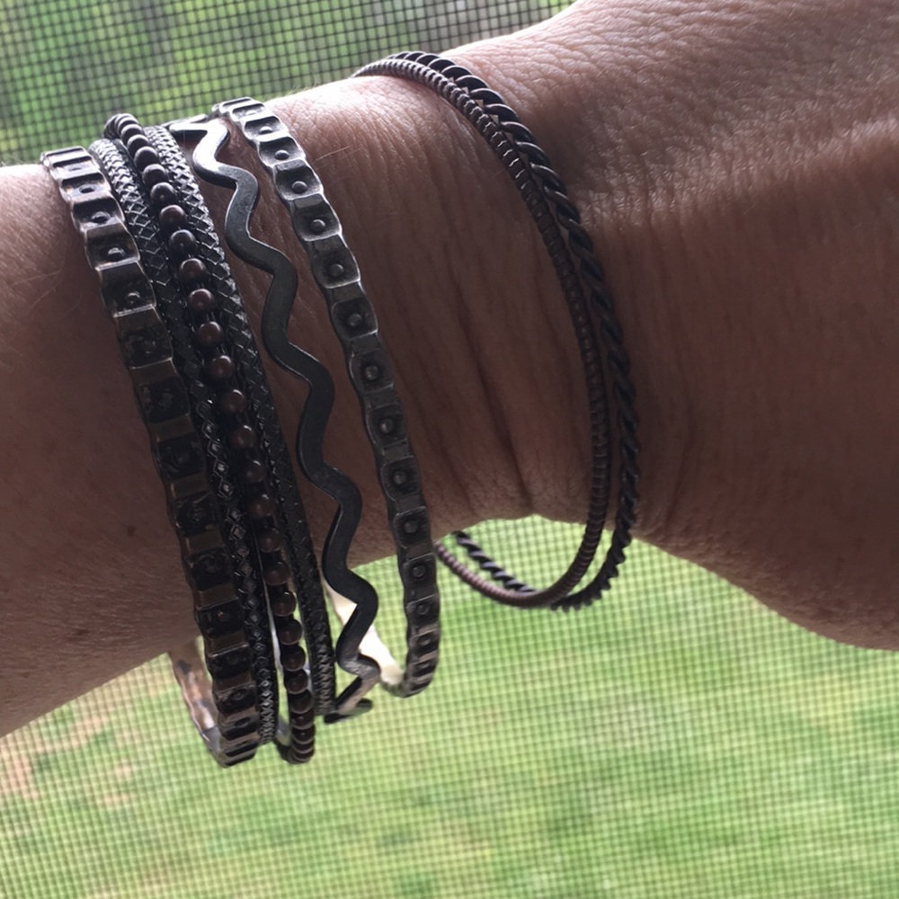 Bronze and silver bangle bracelets lot of 8